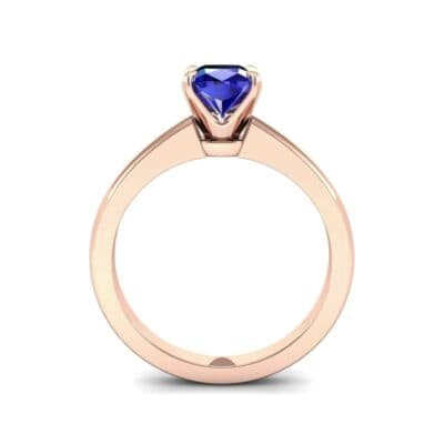 Claw Prong Cushion-Cut Solitaire Blue Sapphire Engagement Ring (0.66 CTW) Side View