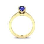 Claw Prong Cushion-Cut Solitaire Blue Sapphire Engagement Ring (0.66 CTW) Side View