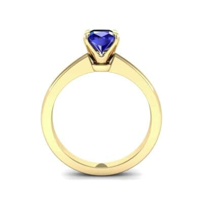 Claw Prong Cushion-Cut Solitaire Blue Sapphire Engagement Ring (0.66 CTW) Side View