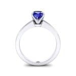 Claw Prong Cushion-Cut Solitaire Blue Sapphire Engagement Ring (0.66 CTW) Side View