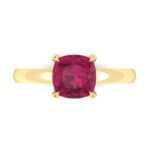 Claw Prong Cushion-Cut Solitaire Ruby Engagement Ring (0.66 CTW) Top Flat View