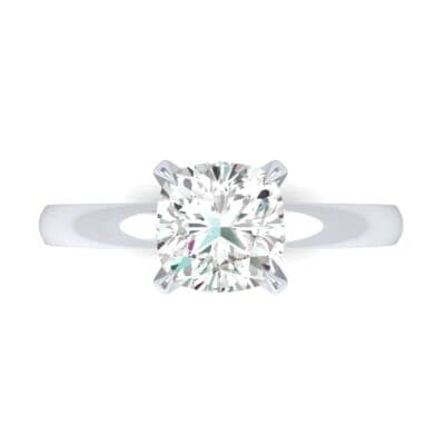Claw Prong Cushion-Cut Solitaire Diamond Engagement Ring (0.66 CTW) Top Flat View
