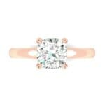 Claw Prong Cushion-Cut Solitaire Diamond Engagement Ring (0.66 CTW) Top Flat View