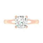 Claw Prong Cushion-Cut Solitaire Diamond Engagement Ring (0.66 CTW) Top Flat View
