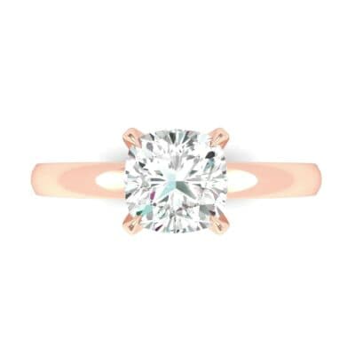 Claw Prong Cushion-Cut Solitaire Diamond Engagement Ring (0.66 CTW) Top Flat View