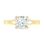 Claw Prong Cushion-Cut Solitaire Diamond Engagement Ring (0.66 CTW) Top Flat View