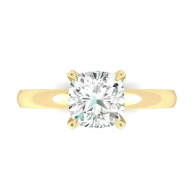 Claw Prong Cushion-Cut Solitaire Diamond Engagement Ring (0.66 CTW) Top Flat View