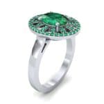 Oval Pierced Halo Emerald Ring (1.51 CTW) Perspective View