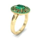 Oval Pierced Halo Emerald Ring (1.51 CTW) Perspective View