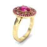 Oval Pierced Halo Ruby Ring (1.51 CTW) Perspective View