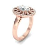 Oval Pierced Halo Diamond Ring (1.51 CTW) Perspective View