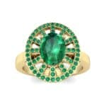 Oval Pierced Halo Emerald Ring (1.51 CTW) Top Dynamic View