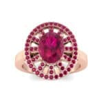 Oval Pierced Halo Ruby Ring (1.51 CTW) Top Dynamic View