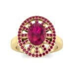 Oval Pierced Halo Ruby Ring (1.51 CTW) Top Dynamic View