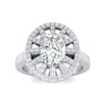 Oval Pierced Halo Diamond Ring (1.51 CTW) Top Dynamic View