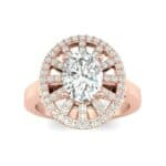 Oval Pierced Halo Diamond Ring (1.51 CTW) Top Dynamic View