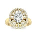 Oval Pierced Halo Diamond Ring (1.51 CTW) Top Dynamic View