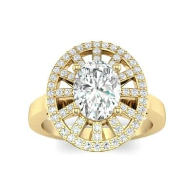 Oval Pierced Halo Diamond Ring (1.51 CTW) Top Dynamic View