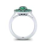 Oval Pierced Halo Emerald Ring (1.51 CTW) Side View
