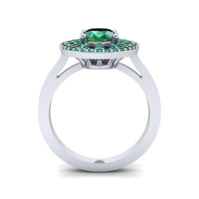 Oval Pierced Halo Emerald Ring (1.51 CTW) Side View