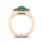 Oval Pierced Halo Emerald Ring (1.51 CTW) Side View