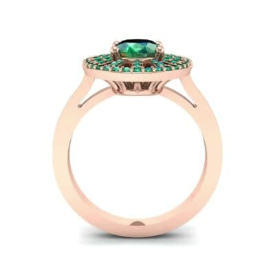 Oval Pierced Halo Emerald Ring (1.51 CTW) Side View