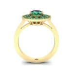 Oval Pierced Halo Emerald Ring (1.51 CTW) Side View