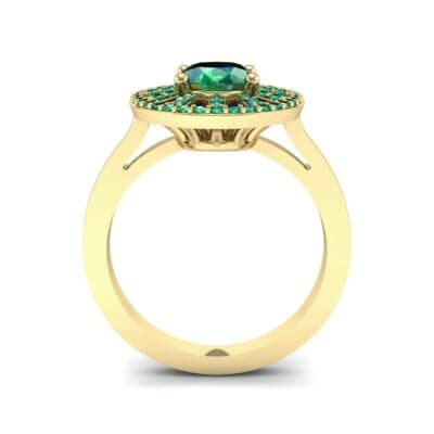 Oval Pierced Halo Emerald Ring (1.51 CTW) Side View
