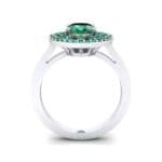 Oval Pierced Halo Emerald Ring (1.51 CTW) Side View