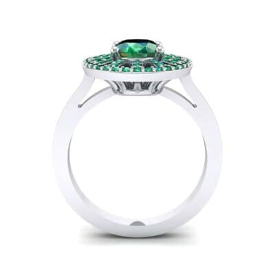Oval Pierced Halo Emerald Ring (1.51 CTW) Side View