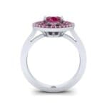 Oval Pierced Halo Ruby Ring (1.51 CTW) Side View
