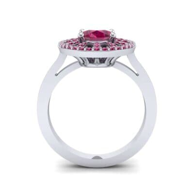 Oval Pierced Halo Ruby Ring (1.51 CTW) Side View