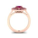 Oval Pierced Halo Ruby Ring (1.51 CTW) Side View