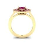 Oval Pierced Halo Ruby Ring (1.51 CTW) Side View