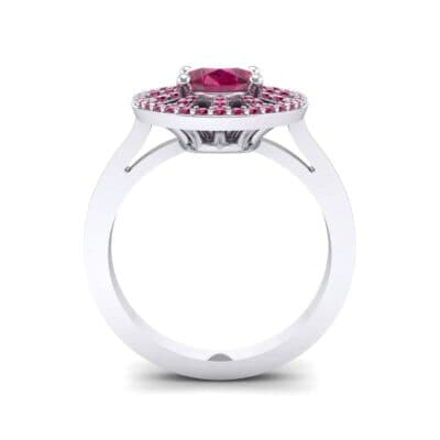 Oval Pierced Halo Ruby Ring (1.51 CTW) Side View