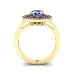 Oval Pierced Halo Blue Sapphire Ring (1.51 CTW) Side View