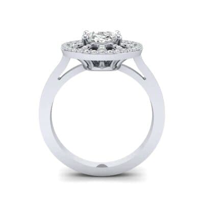 Oval Pierced Halo Diamond Ring (1.51 CTW) Side View