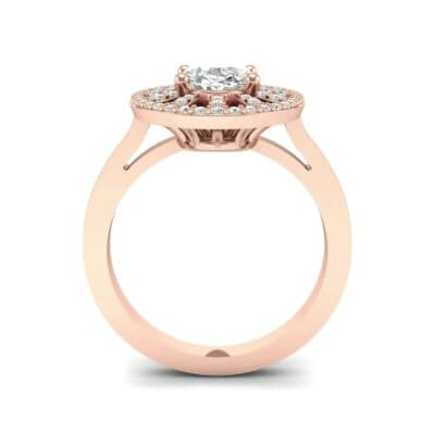 Oval Pierced Halo Diamond Ring (1.51 CTW) Side View