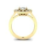 Oval Pierced Halo Diamond Ring (1.51 CTW) Side View