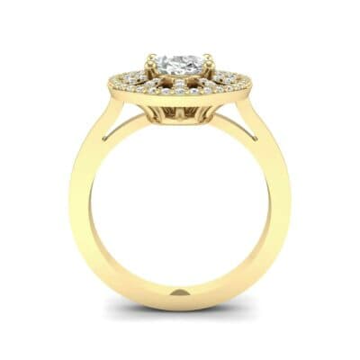 Oval Pierced Halo Diamond Ring (1.51 CTW) Side View