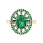 Oval Pierced Halo Emerald Ring (1.51 CTW) Top Flat View