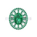 Oval Pierced Halo Emerald Ring (1.51 CTW) Top Flat View