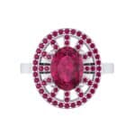 Oval Pierced Halo Ruby Ring (1.51 CTW) Top Flat View