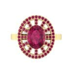 Oval Pierced Halo Ruby Ring (1.51 CTW) Top Flat View
