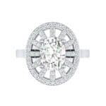 Oval Pierced Halo Diamond Ring (1.51 CTW) Top Flat View