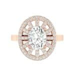 Oval Pierced Halo Diamond Ring (1.51 CTW) Top Flat View