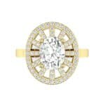 Oval Pierced Halo Diamond Ring (1.51 CTW) Top Flat View