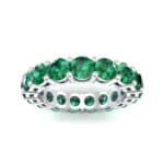 Luxe Shared Prong Emerald Eternity Ring (2.72 CTW) Top Dynamic View