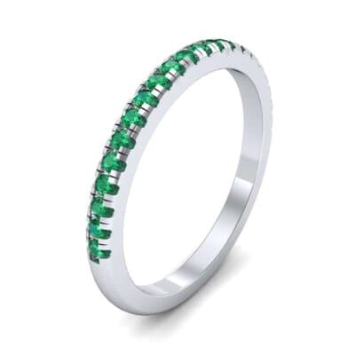 Pave Emerald Ring (0.44 CTW) Perspective View