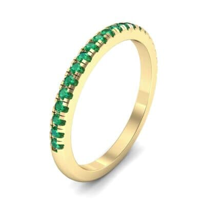 Pave Emerald Ring (0.44 CTW) Perspective View